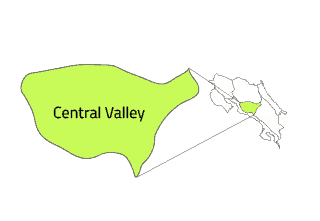 Central Vally Costa Rica map