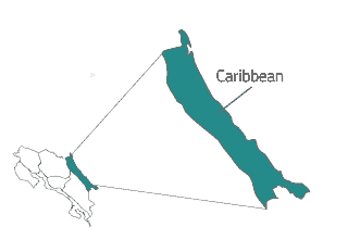 caribbean costa rica map