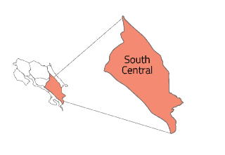 south central costa rica map